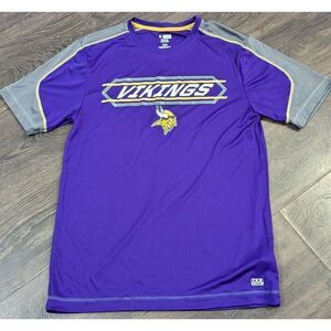 NFL Team Apparel TX3 Cool Minnesota Vikings Short Sleeve Shirt Medium Men's Y2K